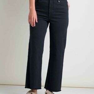 Women's Toad&Co Balsam Cutoff High-rise Washed Black Wide-Leg Jeans size 6